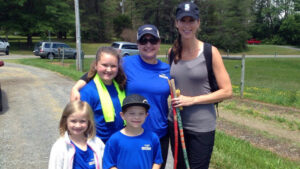 WRAL-TV's Lynda Loveland (right) poses with a young man named Heath and his family at the inaugural Trailblaze Challenge for Make-A-Wish at Pilot Mountain. She says he is why she took part iChallenge: "He's had a heart transplant and is an amazing kid. Wishes mean everything to these children and their families."