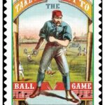 vintage baseball stamp